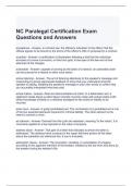 NC Paralegal Certification Exam Questions and Answers 2024