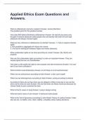 Applied Ethics Exam Questions and Answers