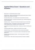 Applied Ethics Exam 1 Questions and Answers