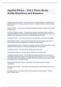 Applied Ethics - Unit 2 Exam Study Guide Questions and Answers&period;