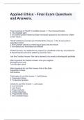 Applied Ethics - Final Exam Questions and Answers&period;