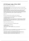CFCM Study Guide