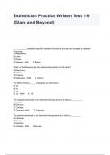 Esthetician Practice Written Test 1-9 &lpar;Glam and Beyond&rpar;
