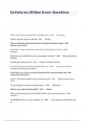 Esthetician Written Exam Questions and Answers
