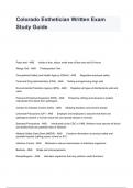 Colorado Esthetician Written Exam Study Guide