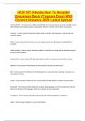 HCB 101 Introduction To Hospital Corpsman Basic Program Exam With Correct Answers 2024 Latest Upload