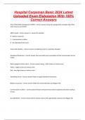 Hospital Corpsman Basic 2024 Latest Uploaded Exam Elabolation With 100&percnt; Correct Answers