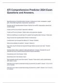 ATI Comprehensive Predictor 2024 Exam Questions and Answers