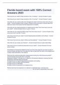Florida board exam with 100&percnt; Correct Answers 2023