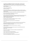 Legal Responsibilities Practice exam Test Question and Answers