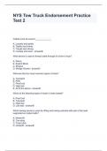 NYS Tow Truck Endorsement Practice Test 2 Questions with Correct Answers 2024