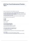 NYS Tow Truck Endorsement Practice Test 1 Questions and Answers Fully solved