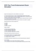 NYS Tow Truck Endorsement Exam Simulator  Questions and Answers Fully solved