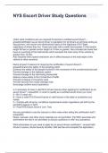NYS Escort Driver Study Questions and Answers 100&percnt; correct