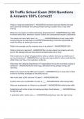 &dollar;5 Traffic School Exam 2024 Questions & Answers 100&percnt; Correct&excl;&excl;