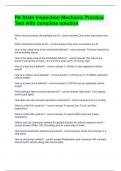 PA State Inspection Mechanic Practice Test with complete solution