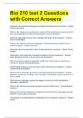 Bio 210 test 2 Questions with Correct Answers