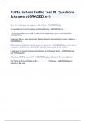 Traffic School Traffic Test &num;1 Questions & Answers&lpar;GRADED A&plus;&rpar; 