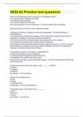 HESI A2 Practice test questions with answers 
