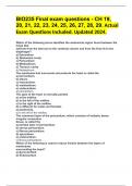 BIO235 Final exam questions - CH 19&comma; 20&comma; 21&comma; 22&comma; 23&comma; 24&comma; 25&comma; 26&comma; 27&comma; 28&comma; 29&period; Actual Exam Questions Included&period; Updated 2024&period;