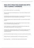 NHA CPCT PRACTICE EXAM 2024 WITH 100&percnt; CORRECT ANSWERS
