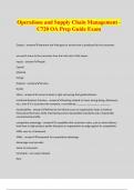 Operations and Supply Chain Management - C720 OA Prep Guide Exam
