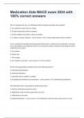 Medication Aide MACE exam 2024 with 100&percnt; correct answers