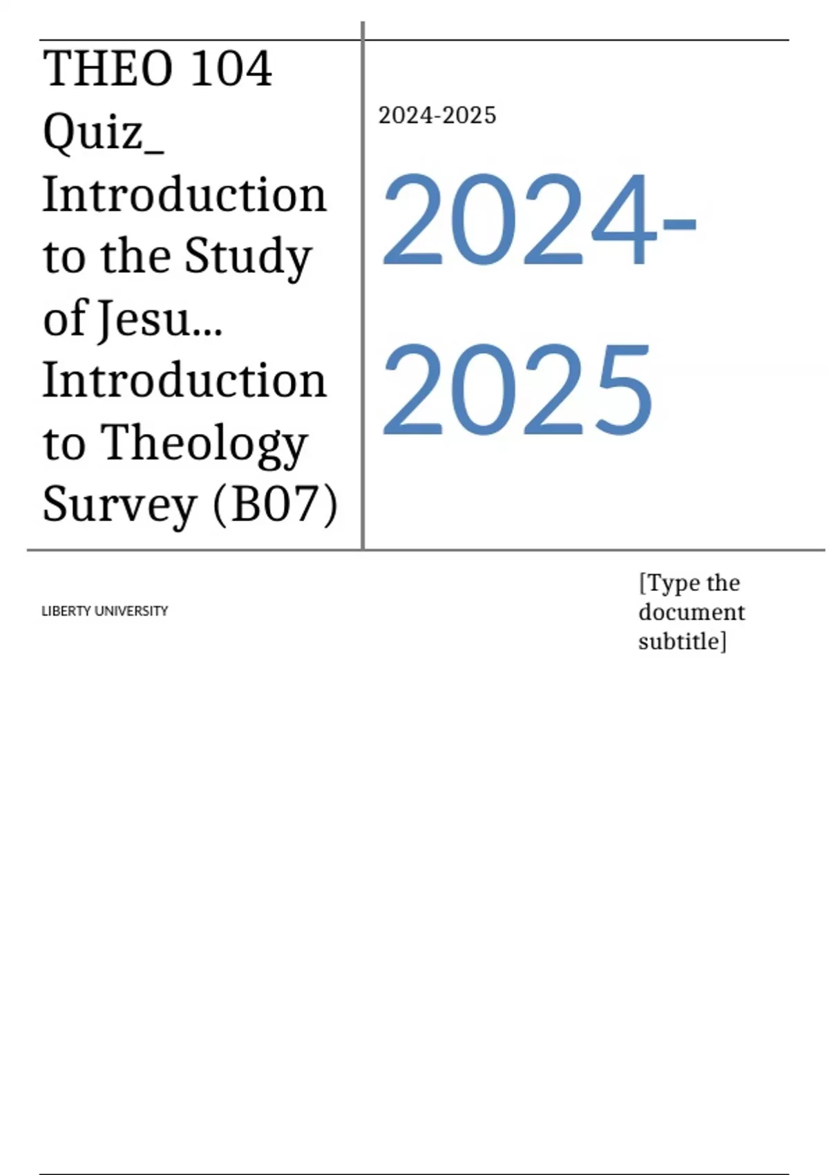 THEO 104 Quiz_ Introduction to the Study of Jesu... Introduction to ...