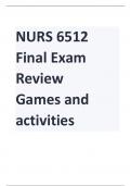 NURS 6512 Final Exam Review Games and activities