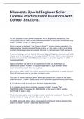Minnesota Special Engineer Boiler License Practice Exam Questions With Correct Solutions&period;