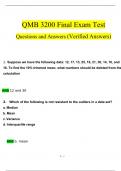 QMB 3200 Final Exam Test Questions and Answers (2024 / 2025) (Verified Answers)