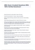 AML Exam 4 &lpar;Latest&rpar; Questions With 100&percnt; Verified Solutions&excl;&excl;