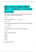 BEST ANSWERS Sgts Course Leadership II 100% VERIFIED ANSWERS  2024/2025