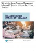 TEST BANK For Human Resources Management in Canada&comma; 15th Canadian Edition&comma; Verified Chapters 1 - 17&comma; Complete Newest Version