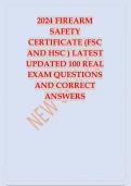 2024 FIREARM SAFETY CERTIFICATE (FSC AND HSC ) LATEST UPDATED REAL EXAM QUESTIONS AND CORRECT ANSWERS 