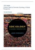 Test Bank for Sociology A Global Perspective 8th Edition by Ferrante. Latest edition 2024