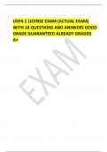  USPA C LICENSE EXAM (ACTUAL EXAM) WITH 18 QUESTIONS AND ANSWERS GOOD GRADE GUARANTEED ALREADY GRADED A+