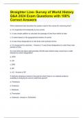 Straighter Line- Survey of World History Q&A 2024 Exam Questions with 100% Correct Answers
