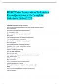 IICRC Water Restoration Technician Exam Questions with Complete Solutions 2024&sol;2025