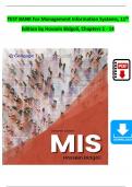 TEST BANK For Management Information Systems, 11th Edition by Hossein Bidgoli, Verified Chapters 1 - 14, Complete Newest Version