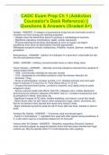 CADC Exam Prep Ch 1 &lpar;Addiction Counselor's Desk Reference&rpar; &vert;&vert; Questions & Answers &lpar;Graded A&plus;&rpar;