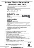 A- level Edexcel MathematicsStatistics Paper 2023  (questions)