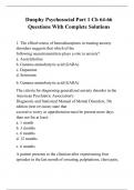 Dunphy Psychosocial Part 1 Ch 64-66 Questions With Complete Solutions