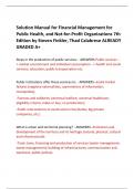 Financial Management for  Public Health&comma; and Not-for-Profit Organizations 7th  Edition by Steven Finkler&comma; Thad Calabrese ALREADY GRADED A&plus;   