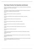 Post Exam Practice Test Question and Answer