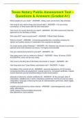 Texas Notary Public Assessment Test &ndash; Questions & Answers &lpar;Graded A&plus;&rpar;