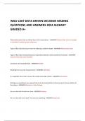 WGU C207 DATA DRIVEN DECISION MAKING  QUESTIONS AND ANSWERS 2024 ALREADY GRADED A+ 