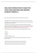 WGU D491 INTRODUCTION TO ANALYTICS  LATEST 2024 QUESTIONS AND ANSWERS ALAREADY GRADED A+ 
