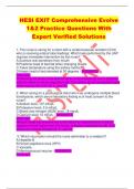 HESI EXIT Comprehensive Evolve  1&2 Practice Questions With  Expert Verified Solutions