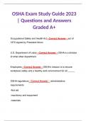 OSHA Exam Study Guide 2023 | Questions and Answers Graded A+